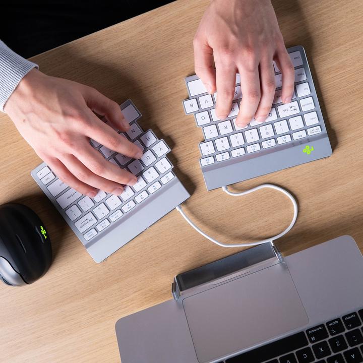 Produktbild R-Go Tools R-Go Tastatur Split Break US-Layout Bluetooth weiss (US, Kabellos)