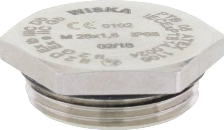 Productafbeelding Wiska Blindwartel M16, messing, vernikkeld, metaal, IP66/IP68