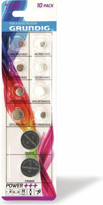 Image du produit Grundig Puissance+++ (10 pcs, CR2025, CR2016, LR44, LR621., AG1, LR41, AG4)