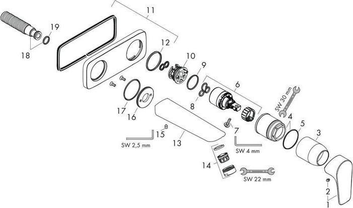 Actual product image hansgrohe Talis E 2-hole basin mixer (matt white)