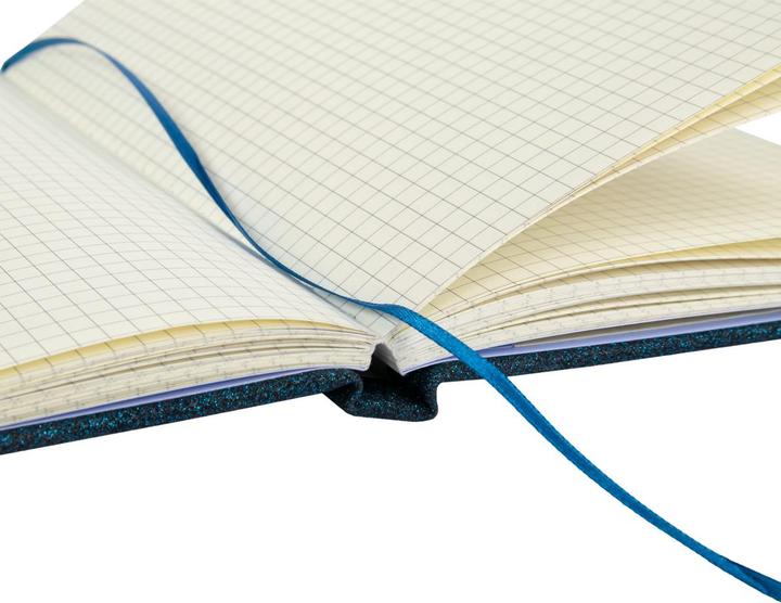 Image du produit Idena Carnet de notes Glitter bleu nuit à carreaux FSC-Mix (14 x 20 cm, Quadrillé, Couverture rigide)