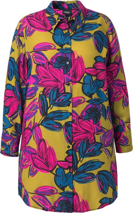 Produktbild Ulla Popken Longbluse, Blüten, Hemdkragen, Langarm (50, 52)