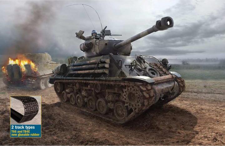 Actual product image Italeri M4A3E8 Sherman