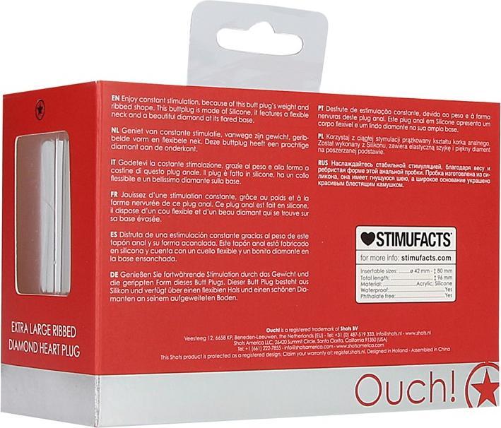 Produktbild Ouch! Extra Large Ribbed Diamond Heart Plug