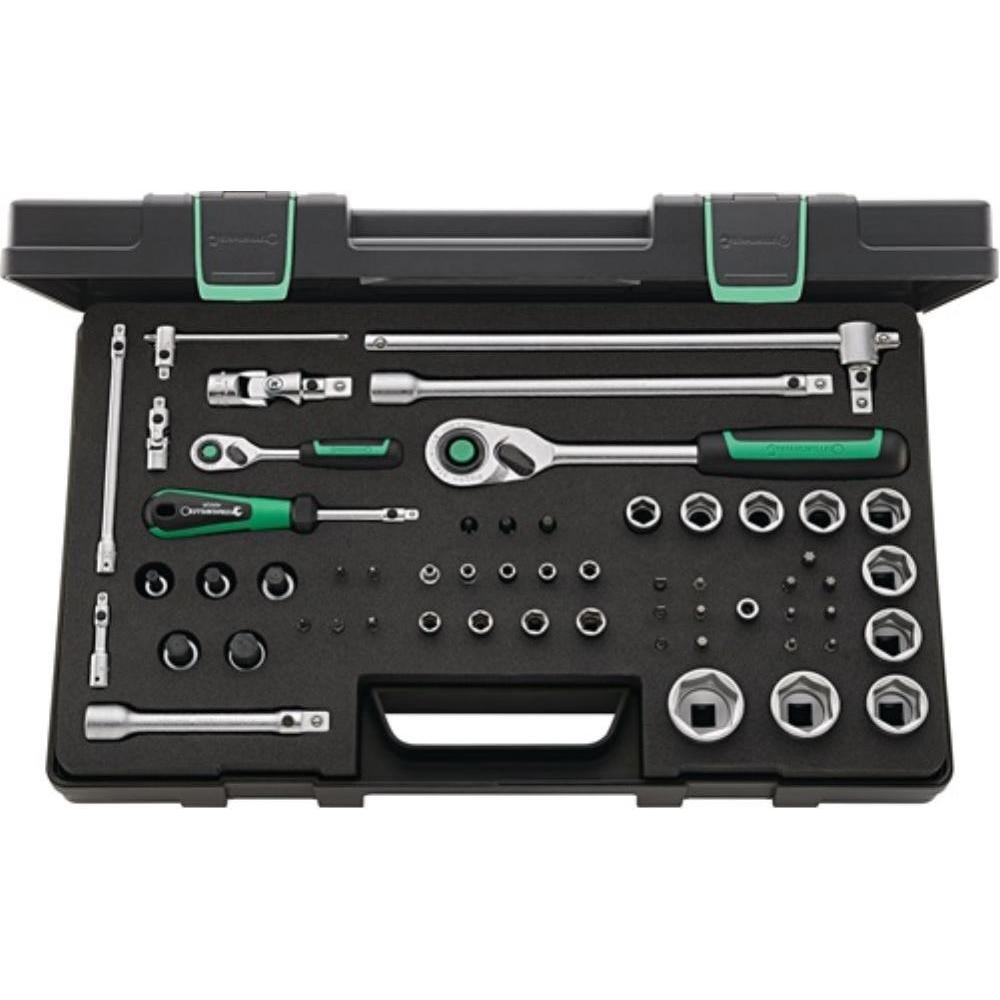 Stahlwille, Chiave a bussola + esagonale, Set di chiavi a bussola 40/52/45/12QR 57-pz.1/4+1/2 pollici SW 4-30mm