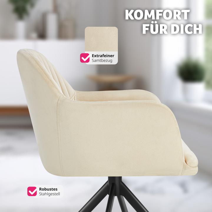 Immagine prodotto tectake Samt-Drehstuhl Lona mit dicker Polsterung