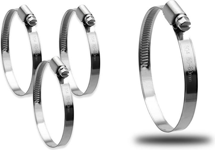 Produktbild Offgridtec Profi Schlauchschellen 60mm - 80mm Spannbereich rostfrei V2 Edelstahl DIN3017 Bandbreite 9mm 4 Stk. (Solaranlage Montagematerial)
