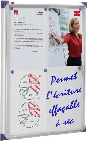 Actual product image Nobo Showcase extra flat with metal back wall