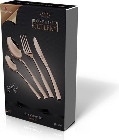 Produktbild BerlingerHaus Besteckset Metallic Line Rosegold 16-teilig (16 Stück, Besteck Set)