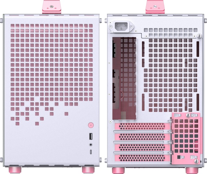 Productafbeelding Jonsplus MATX Handgreepkoffer Z20 - Wit-Roze (Mini-ITX, mATX)
