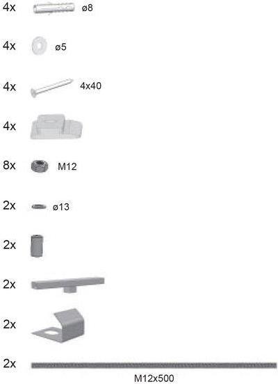 Ravak Trim plate mounting kit, U series