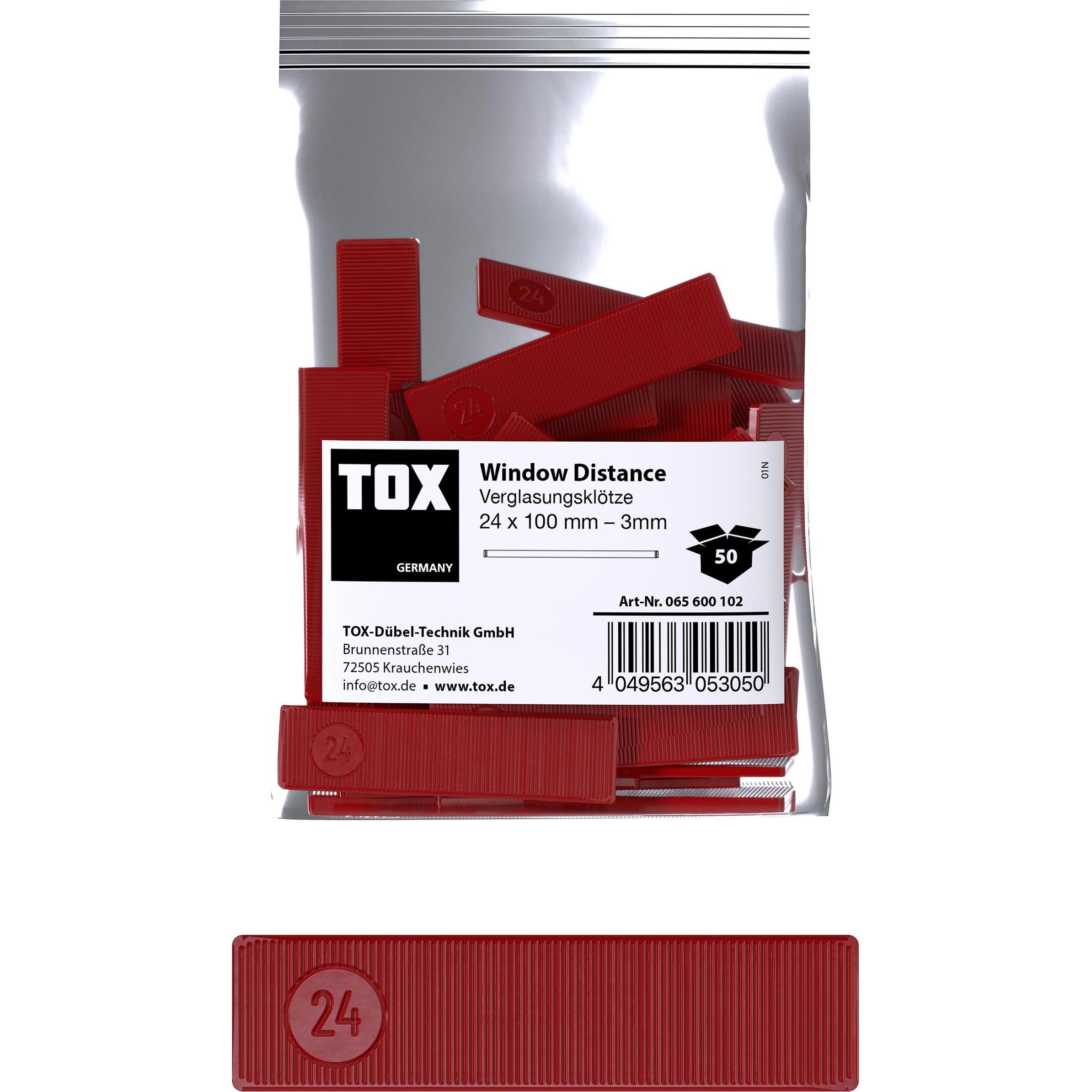 Tox, Dübel, Verglasungsklötze 24x100 mm Window Distance 3 mm (50 Stk.) (50 Stk.)