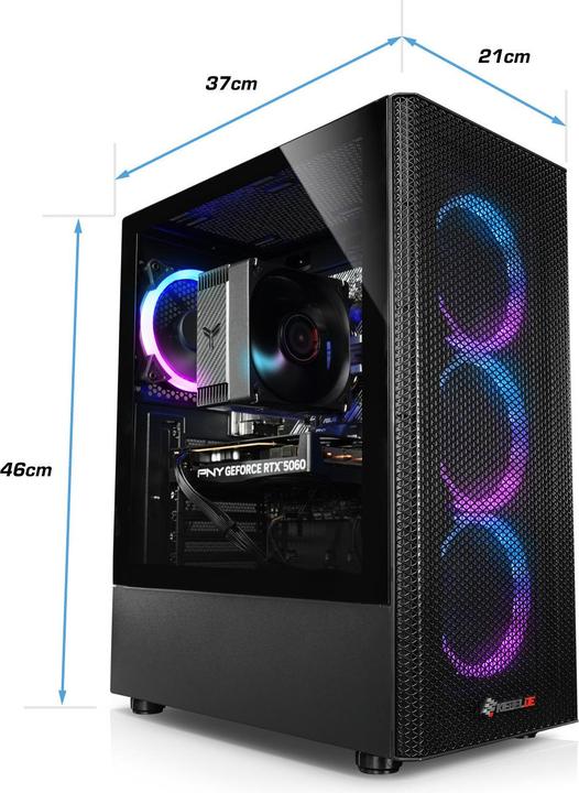 Produktbild Kiebel PNY Elite GC2025 (125 GB, 32 GB, AMD Ryzen 7 5800X, GeForce RTX 5060)