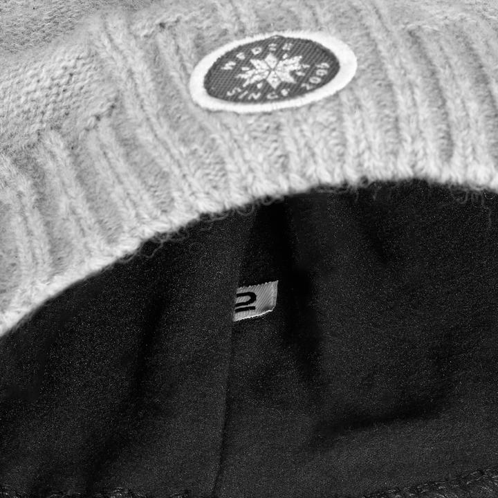 Produktbild Wedze Mütze Erwachsene Zopfmuster - Fur Virgin hellgrau