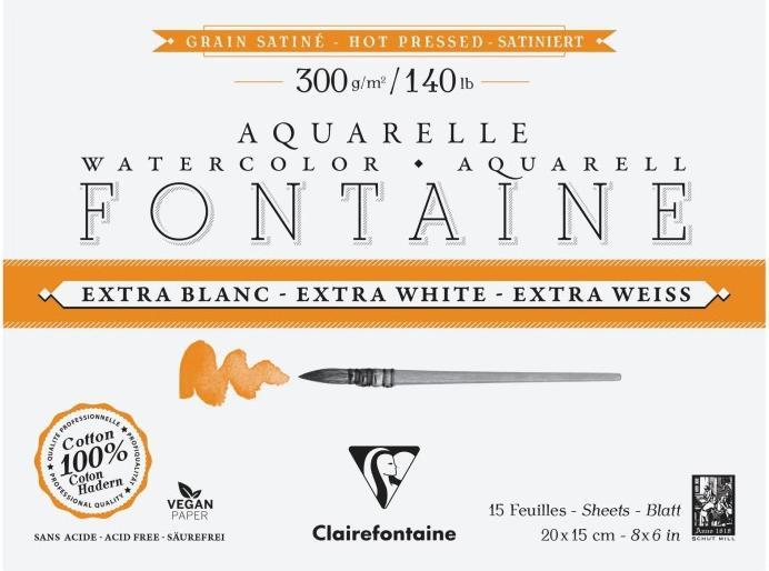 Actual product image Clairefontaine Aquarellpapier extraweiss sat. (300 g/m²)