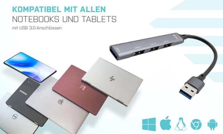 Produktbild i-tec U3hubmetalmini4 (USB-A, 4 Ports)