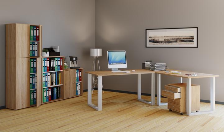 Actual product image VCM Office Furniture Corner Desk Lona 80 U Alu White (220 x 160 x 80 cm)