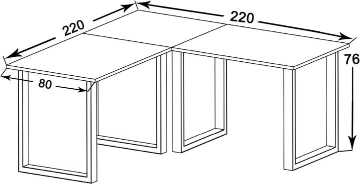 Actual product image VCM Office Furniture Corner Desk Lona 80 U Alu White