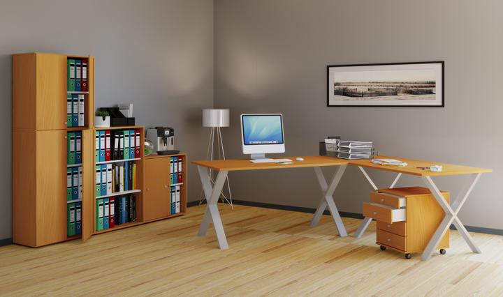 Image du produit VCM Mobilier de bureau Bureau d'angle Lona profondeur 50 cm X Argent (130 x 130 x 50 cm)