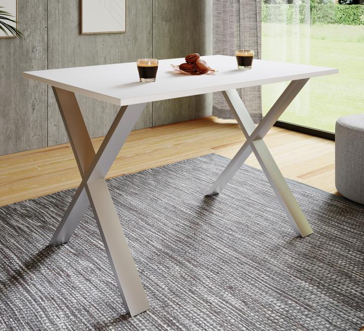 Image du produit VCM Table de salle à manger en bois Xona X Argent (110 x 80 x 76 cm)