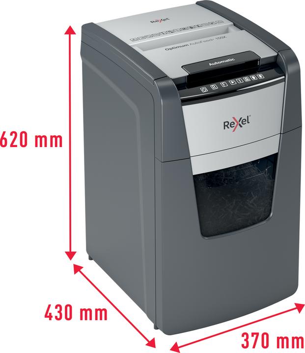 Productafbeelding Rexel Hakselaar Optimum AutoFeed+ 150X Deelsnede 4 x 28 mm 44 l Aantal vellen (max.): 150 Sic. (Gesneden deeltjes)