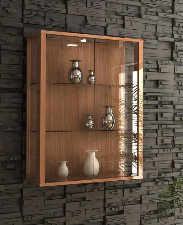 Produktbild VCM Sammel Wandvitrine Holz Glas Udina (60 x 60 x 80 cm)