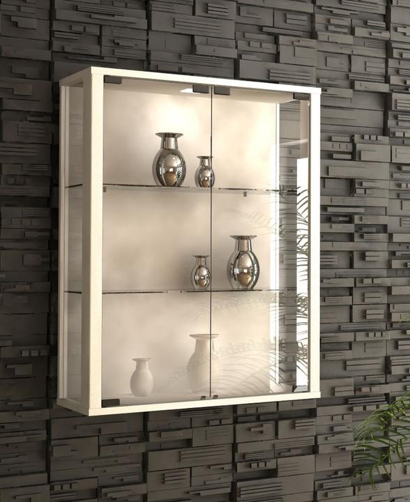 Image du produit VCM Collection vitrine murale bois verre Udina (60 x 25 x 80 cm)