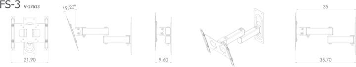 Produktbild VCM TV VESA Wandhalterung neigbar schwenkar FS3 (Wand, 15 kg, 15" - 37")