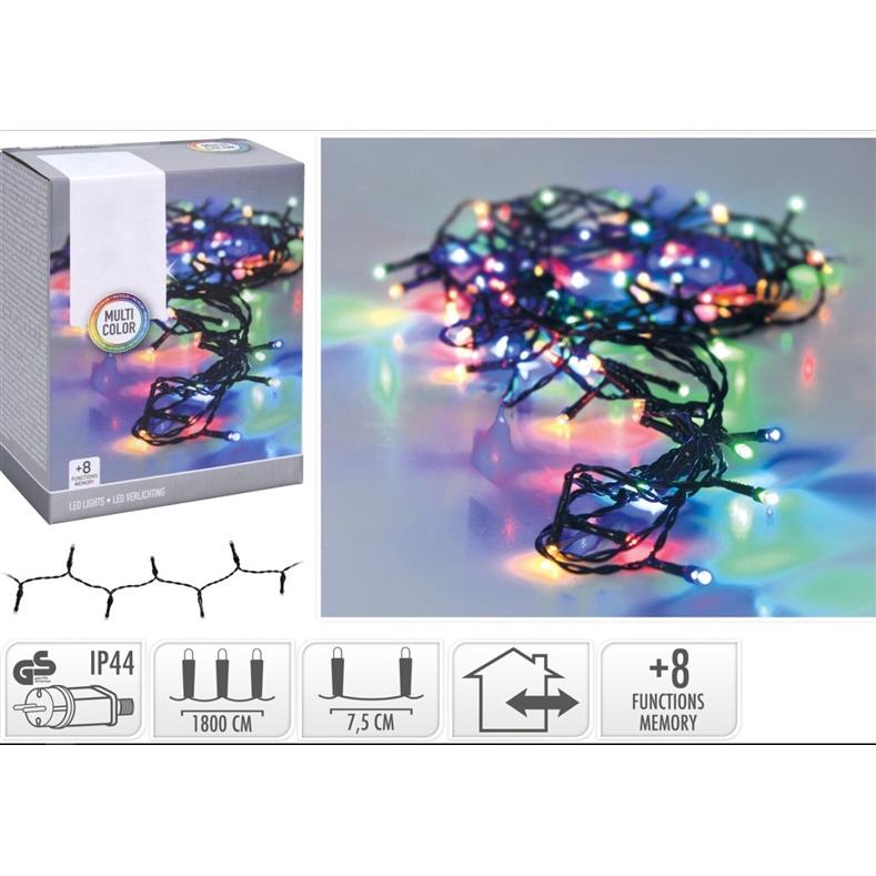 Mondex, Lichterkette, ŁAŃCUCH LED 240L MULTI ZEWNĘTRZNE 18m +8funkcji (0.13 m)