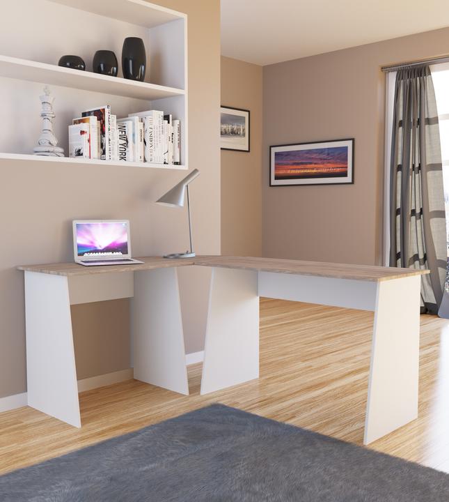 Image du produit VCM Bureau d'angle en bois Table d'ordinateur Masola (135 x 105 x 74 cm)