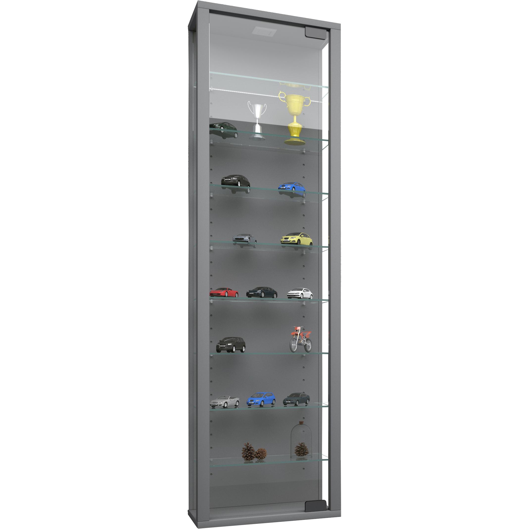 VCM, Vitrine + Buffetschrank, Sammel Wandvitrine Holz Glas Stando Maxi (33 x 18 x 115 cm)