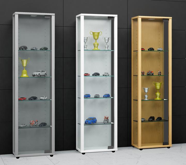 Actual product image VCM Collection stand display case wood glass Edana Mini (33 x 18 x 115 cm)