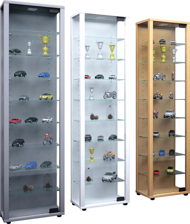 Actual product image VCM Collection stand display case wood glass Edana Maxi (33 x 18 x 115 cm)