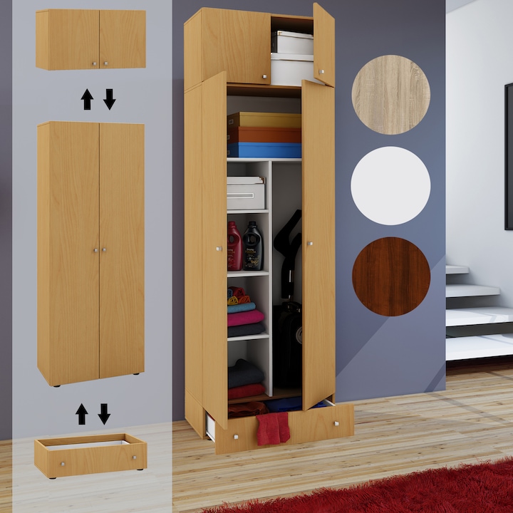 Produktbild VCM Holz Besen Putzschrank Serie Vandol mit Drehtüren (70 x 40 cm)