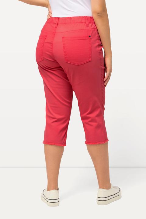 Produktbild Ulla Popken Caprihose Sienna, Fransensaum, schmales Bein, Stretch (60)
