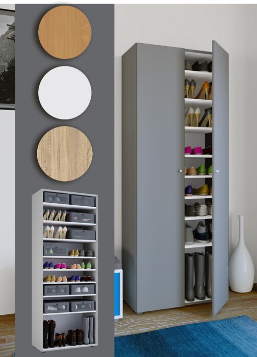 Produktbild VCM Holz Grosser Schuhschrank Vandol mit Drehtüren (70 x 40 x 178 cm)