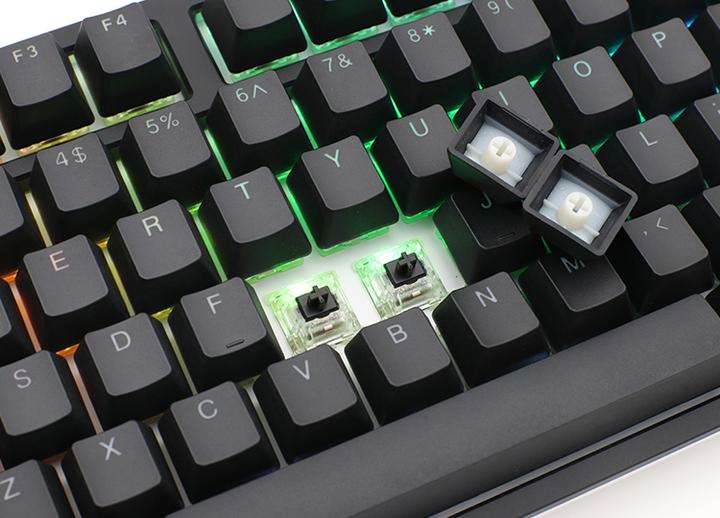 Actual product image Ducky ONE 2 Backlit PBT Gaming Keyboard, MX-Speed-Silver, RGB LED - black (US) (US, Cable)