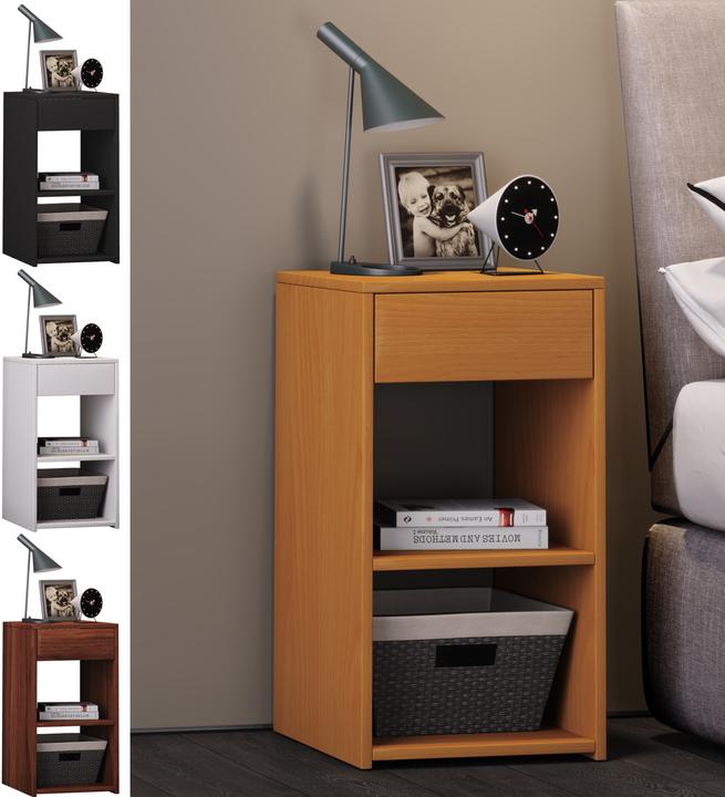 VCM Wooden bedside table Sledo Maxi with drawer (35 x 35 x 65 cm)