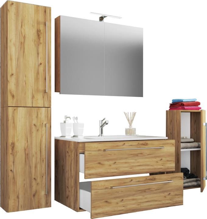 Actual product image VCM 5-piece wash place washbasin Badinos 2 drawers mirror cabinet