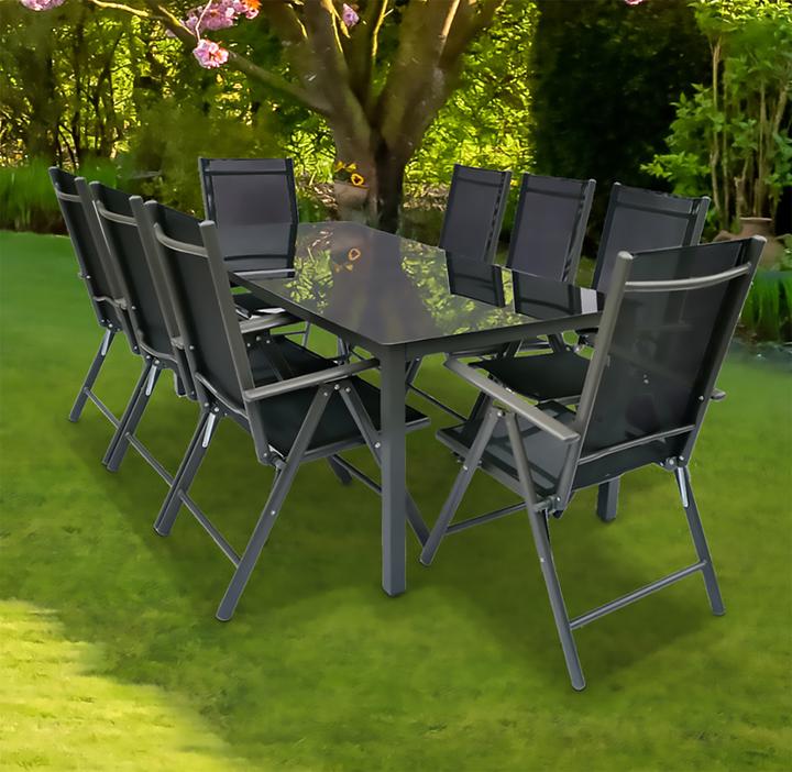 Actual product image VCM 9 tlg. Alu Gartenset Sitzgruppe 190 SW (189 cm)