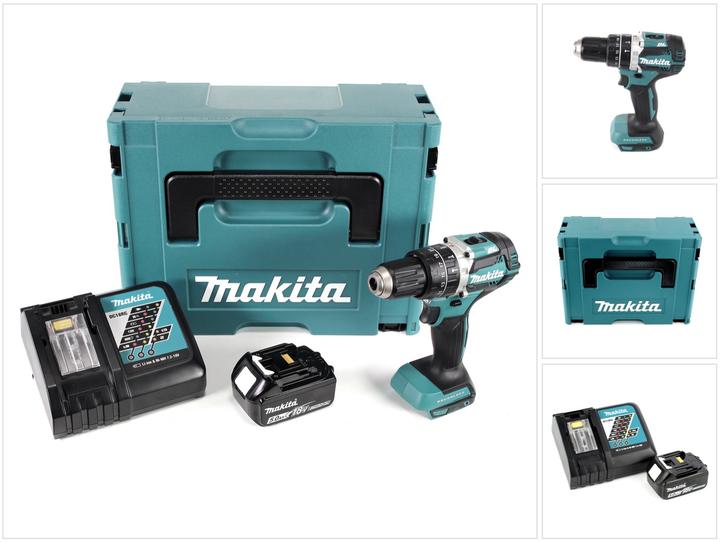 Produktbild Makita DHP 484 RT1J 18V Brushless Li-Ion Akku Schlagbohrschrauber im Makpac inkl. 1x BL 1850 B 5,0 A (Akkubetrieb)