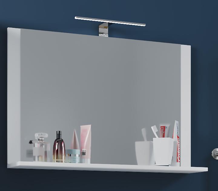 Productafbeelding VCM Badkamer Spiegel Wandspiegel met Lendasplank (80 x 17 cm)