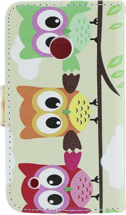 Actual product image König Design Protective cover mobile case (flip landscape) for mobile Nokia Lumia 530 Three owls on branch (Nokia Lumia 530)