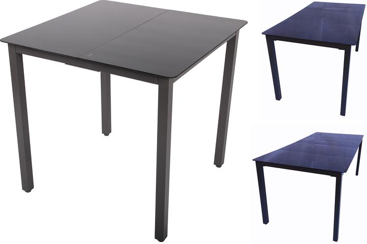 Immagine prodotto VCM Tavolo in alluminio Tavolo da pranzo in vetro Tavolo da giardino Tavolo da balcone Mobili da (140 cm)