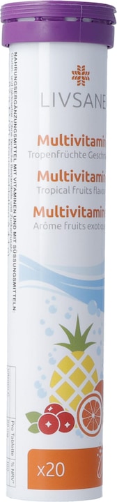 Actual product image Livsane Multivitamin (20 Piece, Effervescent tablet, 100 g)