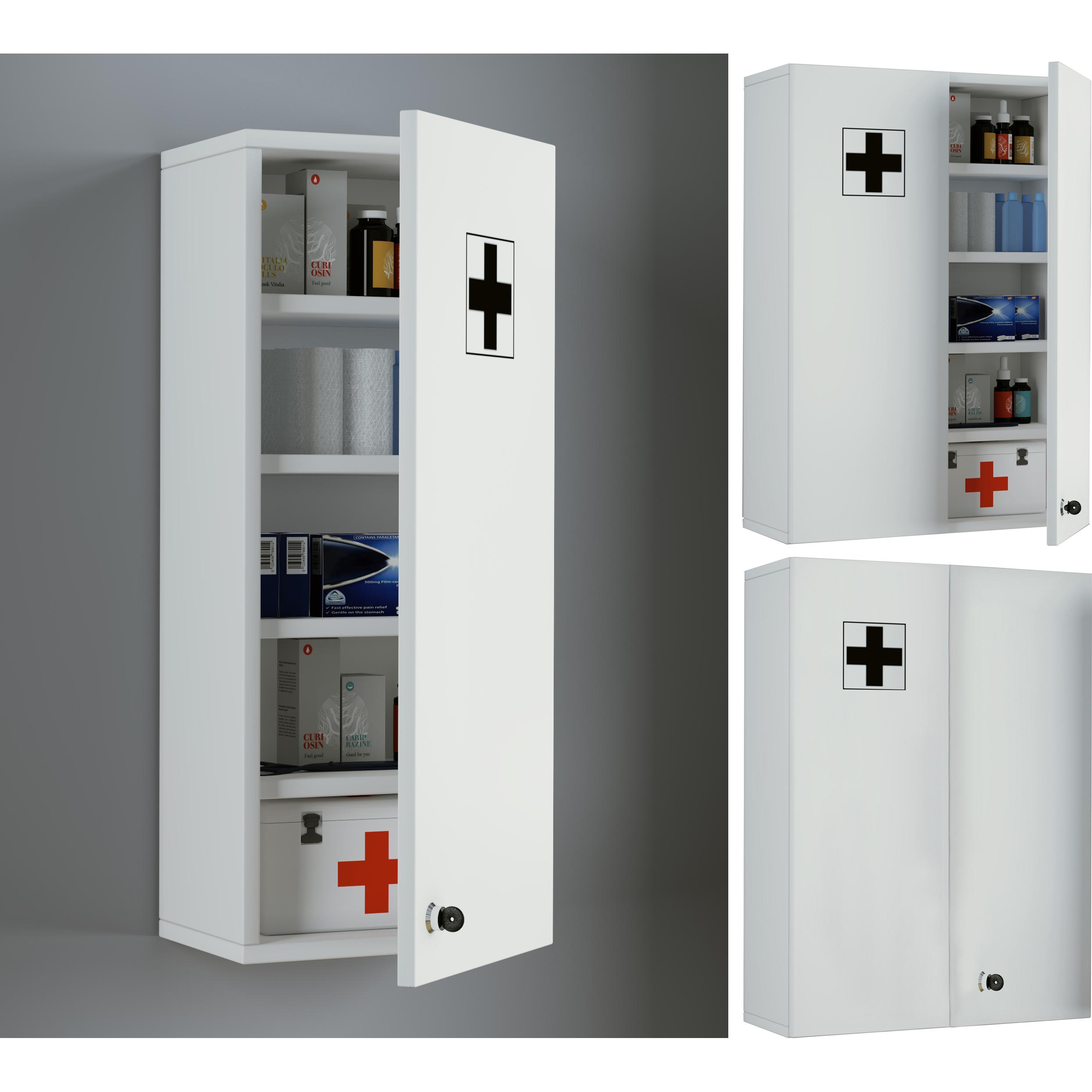VCM, Badezimmerschrank, Medizinschrank Medasa abschliessbar (50 x 20 cm)