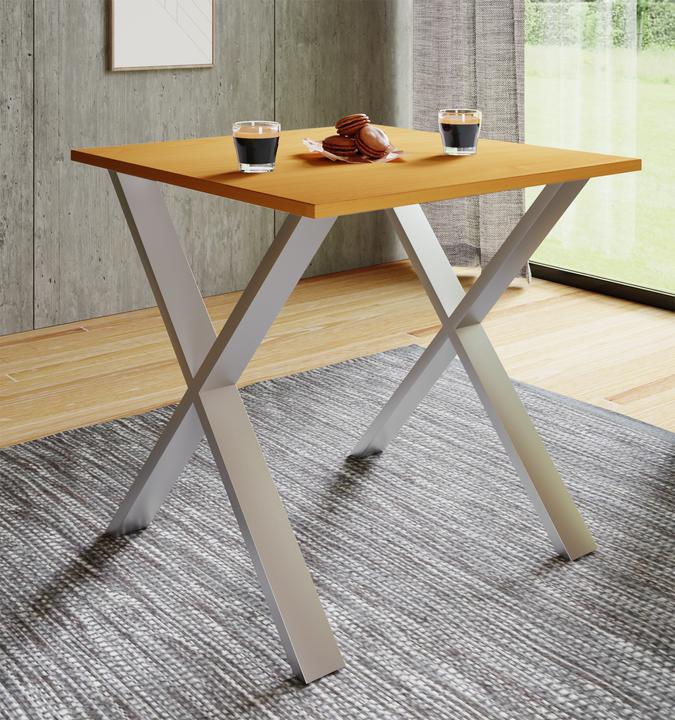 Produktbild VCM Holz Esstisch Xona X Silber (80 x 50 x 76 cm)