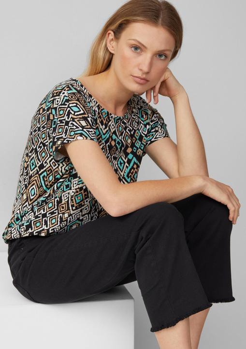 Produktbild S.Oliver T-Shirt Fliessendes T-Shirt aus Viskosemix mit All-over-Muster (48)