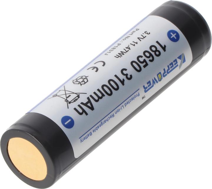 Actual product image Keeppower Akku 18650, geschützt (1 pcs., 18650, 3100 mAh)