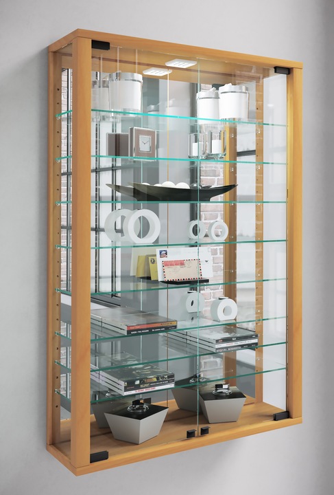 Immagine prodotto VCM Collezione Vetrina a muro Legno Vetro Vitrosa Mini Specchio (59 x 18 x 91 cm)